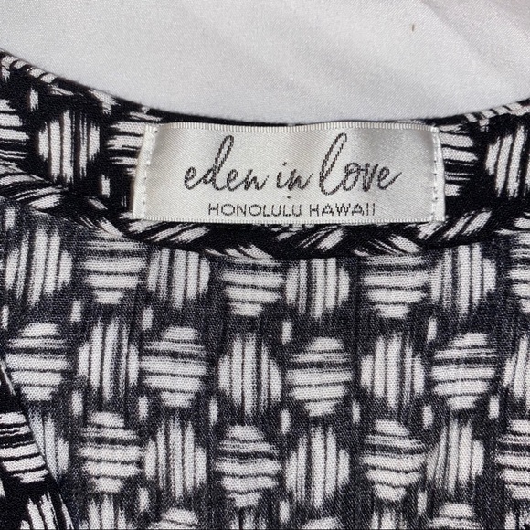 Eden in Love - black & white printed tank top Sz M - Picture 4 of 7